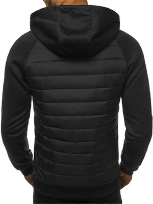 Men's Leisure Hooded Zipper Contrasting Slim Coats