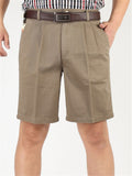 Mens Casual Loose Cotton Cargo Knee Shorts