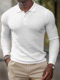 Male Classic Plain Plaid Knit Business Polo Shirts