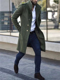 Fashion Mens Stand Collar Single Breasted Slim Fit Woolen Coats