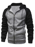 Casual Contrast Color Athletic Mens Work Hoodie in Autumn Winter