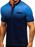 Mens Casual Dot Print Fashion Short Sleeve Shirts