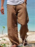 Soft Cotton&Linen Elastic Waist Beach Pants