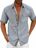 Casual Lapel Short Sleeve Buttons-Up Shirts