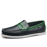 Men's Fashion Patchwork Leather Boat Shoes