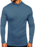 Men's Simple Style Half High Collar Long Sleeve Bottoming Shirt