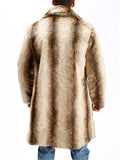 Exquisite Trendy Winter Thermal Gradient Color Lapel Imitation Fur Coat With Pockets