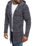 Male Autumn Winter Mid Length Hooded Cardigan Sweaters