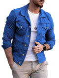 Men's Slim Fit Lapel Long Sleeve Casual Denim Coats