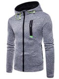 Men's Sport Casual Jacquard  Fleece Zipper Hoodie