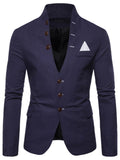 Men’s Slim Fit Stand Collar Button Up Multi Pocket Blazer