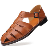 New Men's Soft Pointed Toe Hollowed-Out Sandals