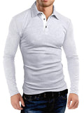 Men's Bodycon Turn Down Collar Business Golf Polo Shirts