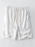 Mens Loose Breathable Straight Cotton&Linen Shorts