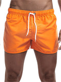 Mens Summer Comfy Solid Color Beach Shorts