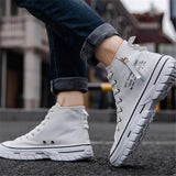 Mens Breathable Canvas Stitching Hip Top Casual Shoes