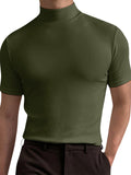 Men's Holiday New Slim Short Sleeve Round Neck Base Shirt