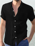 Men's Large Size Casual Lapel Short Sleeve Beach Shirts