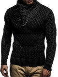 Knitted Pullover Style Fashion High Neck Slim-Fit Sweater For Men