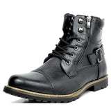 Knight's Style PU Leather Mental Zipper Motorcycle Men Boots