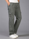 Mens Casual Loose Comfy Pure Color Cargo Pants