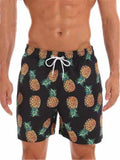 Mens Loose Straight Print Summer Beach Shorts