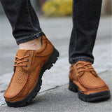 Outdoor Casual Wearable Non Slip Hollow Out Leather Shoes