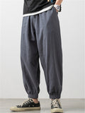 Loose Comfy Character Print Linen Cropped Pants