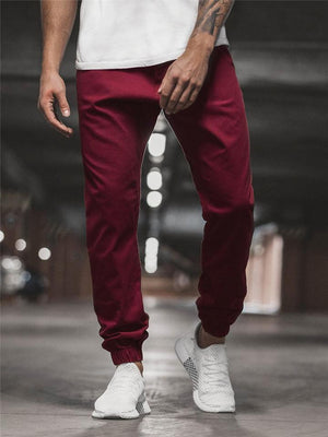 Solid Color Casual Elastic Waist Joggers Pants For Men