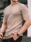 Men's Leisure Summer Small Square Round Neck Slim Fit T-Shirt