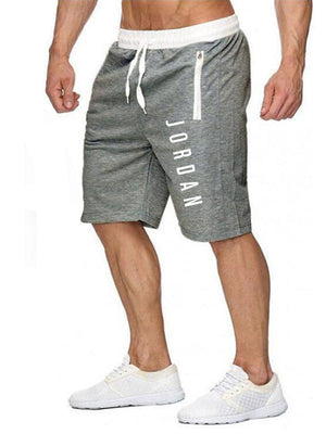 Mens Print Patchwork Drawstring Knee Shorts