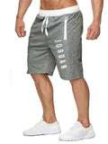 Mens Print Patchwork Drawstring Knee Shorts