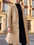 Winter Modern Cosie Male Single-breasted Long Woolen Coats