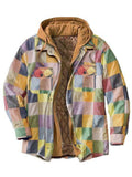 Comfy Creative Printed Zip Cotton Hooded Flannel Jacket