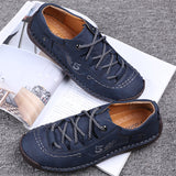 Men's Retro Microfiber Soft Rubber Sole Anti-slip Lace Up Shoes