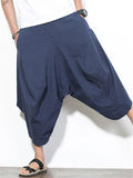 Casual Loose Vintage Linen Cropped Harem Pants