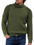 Warm Pure Color High Collar Knitting Sweaters for Men