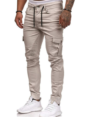 Fashion Solid Color Woven Fabric Pants For Men