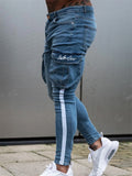 Mens Slim Fit Ankle Denim Pants With Pockets