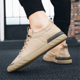 Breathable Fine Stitching Flat Sole Low-Top Canvas Walking Shoes