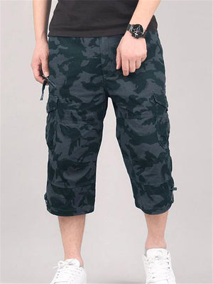 Mens Casual Outdoor Workout Cropped Cargo Pants With Pockets