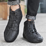 Plus Size Retro Soft Leisure Sports Lightweight Leather Fleece Martin Shoes