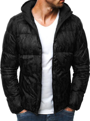 Personalized Camouflage Hooded Long Sleeve Men's Padded Coat