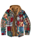 Comfy Creative Printed Zip Cotton Hooded Flannel Jacket