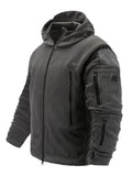 New Casual Fashion Solid Color Fleece Hooded Zipper Jacket For Men