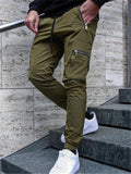 New Casual Trendy Fit Solid Color Track Pants Ankle-Banded Pants