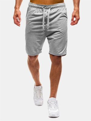 Mens Breathable Drawstring Solid Color Knee Length Casual Shorts