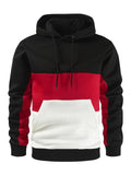 Trendy Fleece Colorblock Hoodie Mens with Pockets