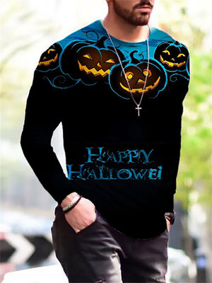 Long Sleeve Round Neck Halloween Shirts for Men