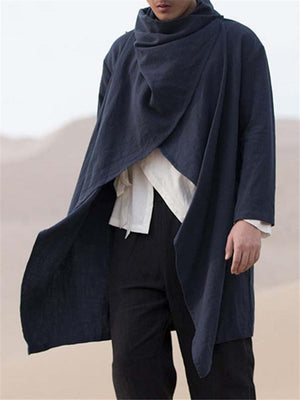 Mens Stylish Irregular Personality Long Sleeve Cape Cardigan Arab Long Robes